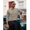 image:imageCOOFANDY Mens Henley Shirts Long Sleeve TShirt Lightweight Fashion Casual Pullover Tee ShirtDeep Khaki