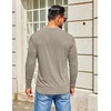 image:imageCOOFANDY Mens Henley Shirts Long Sleeve TShirt Lightweight Fashion Casual Pullover Tee ShirtDeep Khaki