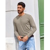 image:imageCOOFANDY Mens Henley Shirts Long Sleeve TShirt Lightweight Fashion Casual Pullover Tee ShirtDeep Khaki