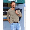 image:imageCOOFANDY Mens Henley Shirts Long Sleeve TShirt Lightweight Fashion Casual Pullover Tee ShirtDeep Khaki