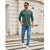 image:imageCOOFANDY Mens Henley Shirts Long Sleeve TShirt Lightweight Fashion Casual Pullover Tee ShirtGreen