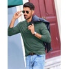 image:imageCOOFANDY Mens Henley Shirts Long Sleeve TShirt Lightweight Fashion Casual Pullover Tee ShirtGreen