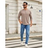 image:imageCOOFANDY Mens Henley Shirts Long Sleeve TShirt Lightweight Fashion Casual Pullover Tee ShirtKhaki