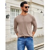 image:imageCOOFANDY Mens Henley Shirts Long Sleeve TShirt Lightweight Fashion Casual Pullover Tee ShirtKhaki