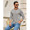 image:imageCOOFANDY Mens Henley Shirts Long Sleeve TShirt Lightweight Fashion Casual Pullover Tee ShirtLight Grey