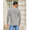 image:imageCOOFANDY Mens Henley Shirts Long Sleeve TShirt Lightweight Fashion Casual Pullover Tee ShirtLight Grey