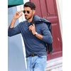 image:imageCOOFANDY Mens Henley Shirts Long Sleeve TShirt Lightweight Fashion Casual Pullover Tee ShirtNavy