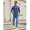 image:imageCOOFANDY Mens Henley Shirts Long Sleeve TShirt Lightweight Fashion Casual Pullover Tee ShirtNavy
