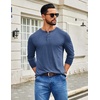 image:imageCOOFANDY Mens Henley Shirts Long Sleeve TShirt Lightweight Fashion Casual Pullover Tee ShirtNavy