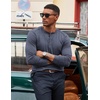 image:imageCOOFANDY Mens Henley Shirts Long Sleeve TShirt Lightweight Fashion Casual Pullover Tee ShirtNavy Blue