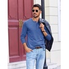 image:imageCOOFANDY Mens Henley Shirts Long Sleeve TShirt Lightweight Fashion Casual Pullover Tee ShirtRoyal Blue