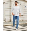 image:imageCOOFANDY Mens Henley Shirts Long Sleeve TShirt Lightweight Fashion Casual Pullover Tee ShirtWhite