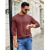 image:imageCOOFANDY Mens Henley Shirts Long Sleeve TShirt Lightweight Fashion Casual Pullover Tee ShirtWine Red