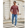 image:imageCOOFANDY Mens Henley Shirts Long Sleeve TShirt Lightweight Fashion Casual Pullover Tee ShirtWine Red