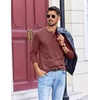 image:imageCOOFANDY Mens Henley Shirts Long Sleeve TShirt Lightweight Fashion Casual Pullover Tee ShirtWine Red