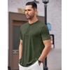 image:imageCOOFANDY Mens Henley Shirts Short Sleeve Casual Basic Tee Summer Button Henley Soild T ShirtsArmy Green