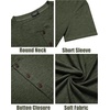 image:imageCOOFANDY Mens Henley Shirts Short Sleeve Casual Basic Tee Summer Button Henley Soild T ShirtsArmy Green