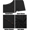 image:imageCOOFANDY Mens Henley Shirts Short Sleeve Casual Basic Tee Summer Button Henley Soild T ShirtsBlack