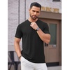 image:imageCOOFANDY Mens Henley Shirts Short Sleeve Casual Basic Tee Summer Button Henley Soild T ShirtsBlack