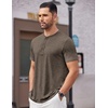 image:imageCOOFANDY Mens Henley Shirts Short Sleeve Casual Basic Tee Summer Button Henley Soild T ShirtsBrown