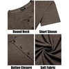 image:imageCOOFANDY Mens Henley Shirts Short Sleeve Casual Basic Tee Summer Button Henley Soild T ShirtsBrown
