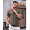image:imageCOOFANDY Mens Henley Shirts Short Sleeve Casual Basic Tee Summer Button Henley Soild T ShirtsBrown
