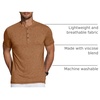 image:imageCOOFANDY Mens Henley Shirts Short Sleeve Casual Basic Tee Summer Button Henley Soild T ShirtsCaramel