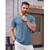 image:imageCOOFANDY Mens Henley Shirts Short Sleeve Casual Basic Tee Summer Button Henley Soild T ShirtsDark Blue