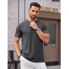 image:imageCOOFANDY Mens Henley Shirts Short Sleeve Casual Basic Tee Summer Button Henley Soild T ShirtsDark Grey