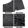 image:imageCOOFANDY Mens Henley Shirts Short Sleeve Casual Basic Tee Summer Button Henley Soild T ShirtsDark Grey