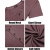 image:imageCOOFANDY Mens Henley Shirts Short Sleeve Casual Basic Tee Summer Button Henley Soild T ShirtsDark Red