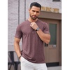 image:imageCOOFANDY Mens Henley Shirts Short Sleeve Casual Basic Tee Summer Button Henley Soild T ShirtsDark Red
