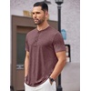 image:imageCOOFANDY Mens Henley Shirts Short Sleeve Casual Basic Tee Summer Button Henley Soild T ShirtsDark Red
