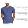 image:imageCOOFANDY Mens Henley Shirts Short Sleeve Casual Basic Tee Summer Button Henley Soild T ShirtsDeep Blue