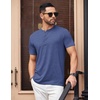 image:imageCOOFANDY Mens Henley Shirts Short Sleeve Casual Basic Tee Summer Button Henley Soild T ShirtsDeep Blue