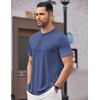 image:imageCOOFANDY Mens Henley Shirts Short Sleeve Casual Basic Tee Summer Button Henley Soild T ShirtsDeep Blue