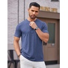 image:imageCOOFANDY Mens Henley Shirts Short Sleeve Casual Basic Tee Summer Button Henley Soild T ShirtsDeep Blue