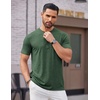 image:imageCOOFANDY Mens Henley Shirts Short Sleeve Casual Basic Tee Summer Button Henley Soild T ShirtsGreen