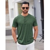 image:imageCOOFANDY Mens Henley Shirts Short Sleeve Casual Basic Tee Summer Button Henley Soild T ShirtsGreen