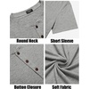 image:imageCOOFANDY Mens Henley Shirts Short Sleeve Casual Basic Tee Summer Button Henley Soild T ShirtsGrey