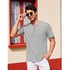 image:imageCOOFANDY Mens Henley Shirts Short Sleeve Casual Basic Tee Summer Button Henley Soild T ShirtsGrey
