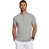 image:imageCOOFANDY Mens Henley Shirts Short Sleeve Casual Basic Tee Summer Button Henley Soild T ShirtsGrey
