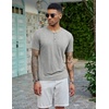 image:imageCOOFANDY Mens Henley Shirts Short Sleeve Casual Basic Tee Summer Button Henley Soild T ShirtsGrey