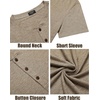 image:imageCOOFANDY Mens Henley Shirts Short Sleeve Casual Basic Tee Summer Button Henley Soild T ShirtsKhaki