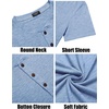 image:imageCOOFANDY Mens Henley Shirts Short Sleeve Casual Basic Tee Summer Button Henley Soild T ShirtsLight Blue