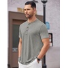 image:imageCOOFANDY Mens Henley Shirts Short Sleeve Casual Basic Tee Summer Button Henley Soild T ShirtsLight Grey
