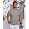 image:imageCOOFANDY Mens Henley Shirts Short Sleeve Casual Basic Tee Summer Button Henley Soild T ShirtsLight Grey