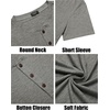 image:imageCOOFANDY Mens Henley Shirts Short Sleeve Casual Basic Tee Summer Button Henley Soild T ShirtsLight Grey