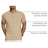 image:imageCOOFANDY Mens Henley Shirts Short Sleeve Casual Basic Tee Summer Button Henley Soild T ShirtsLight Khaki
