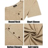 image:imageCOOFANDY Mens Henley Shirts Short Sleeve Casual Basic Tee Summer Button Henley Soild T ShirtsLight Khaki